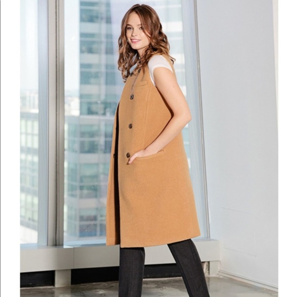 J Crew Italian Wool Sleeveless Coat SZ 0